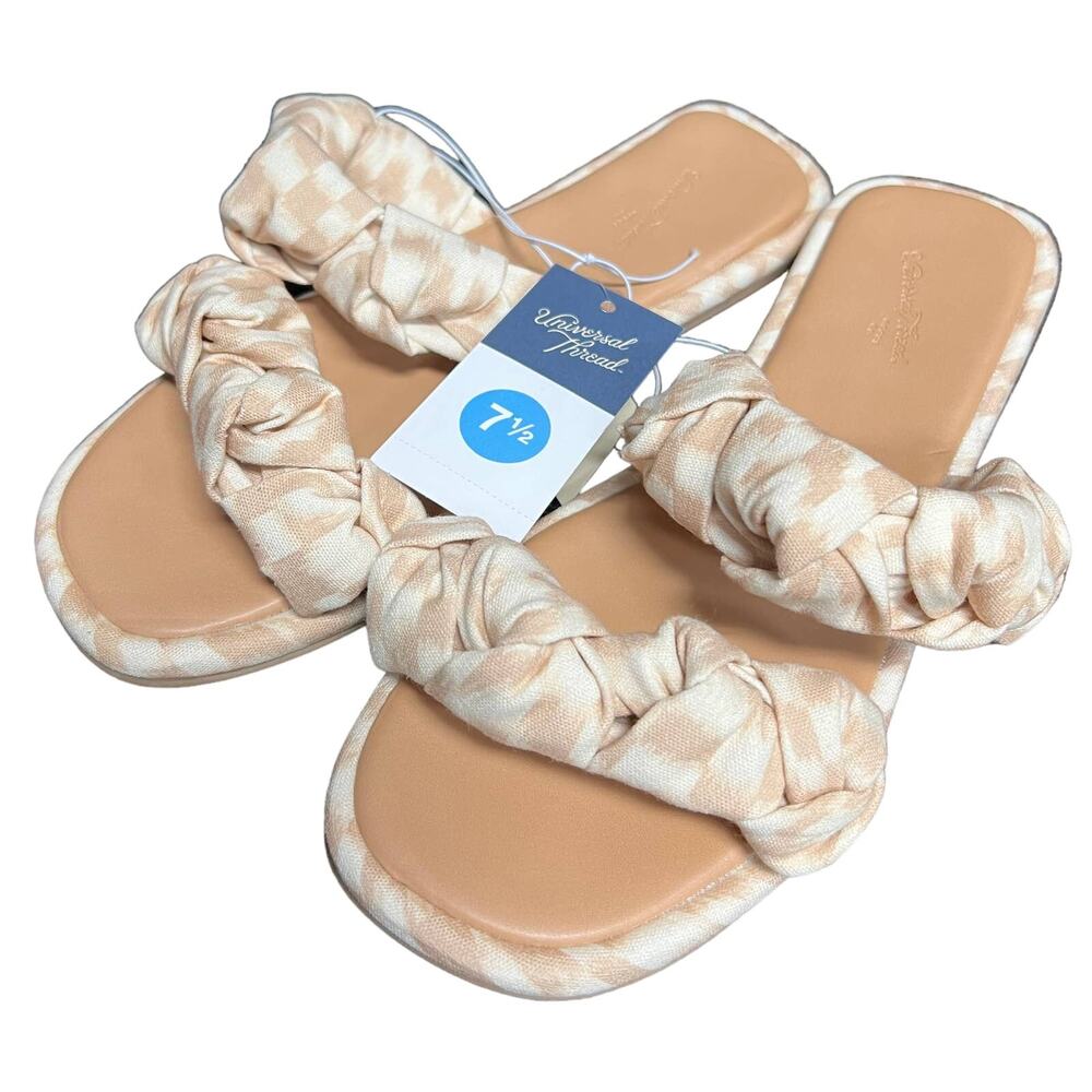NWT Ladies Universal Thread Almond Meg Knotted Slide Sandals - Size 7.5